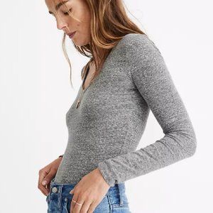 Madewell V-Neck Full-Coverage Bodysuit - Size Medium